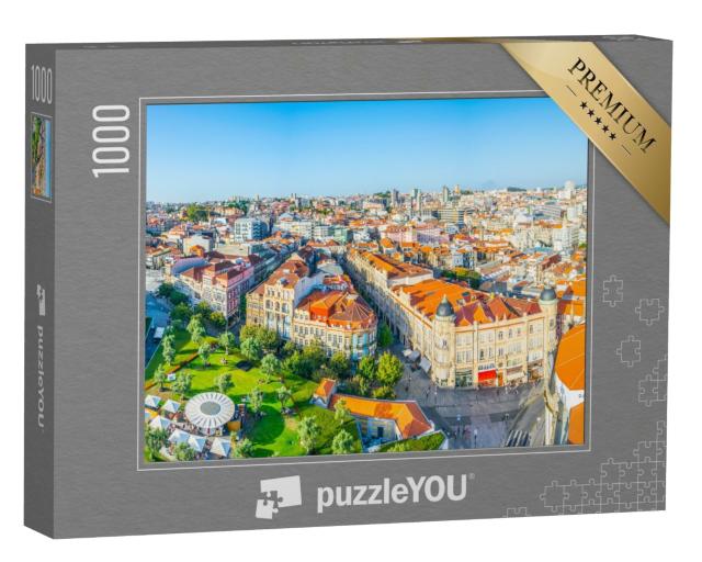 Puzzle de 1000 pièces « Vue aérienne de la Praca de Lisboa à Porto, Portugal »