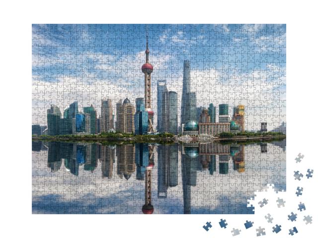 Puzzle de 1000 pièces « Impressionnant skyline de Shanghai, Chine »