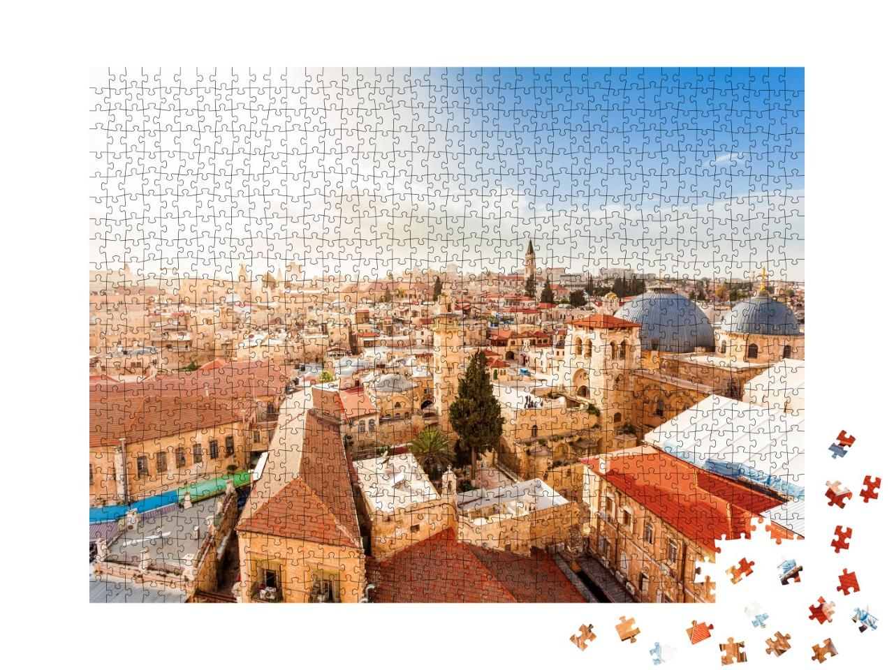 Puzzle de 1000 pièces « Vieille ville de Jérusalem vue du ciel »
