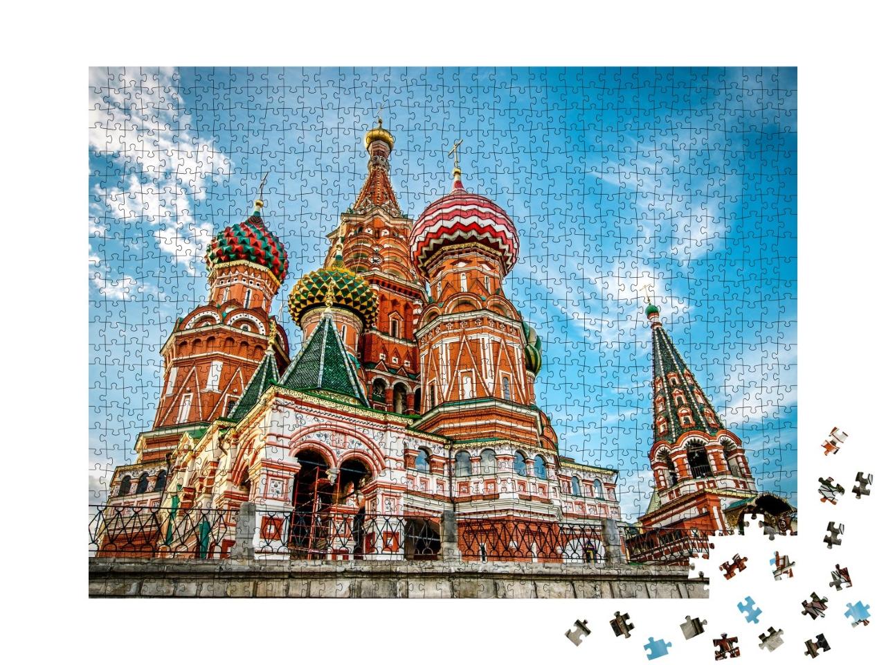 Puzzle de 1000 pièces « La cathédrale Saint-Basile sur la place Rouge à Moscou »