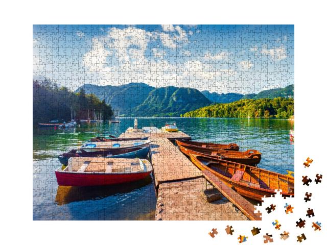 Puzzle de 1000 pièces « Panorama estival du lac de Bohinj, parc national du Triglav, Slovénie »