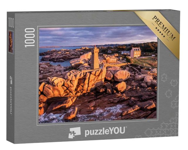 Puzzle de 1000 pièces « Le phare de Ploumanac'h au coucher du soleil »