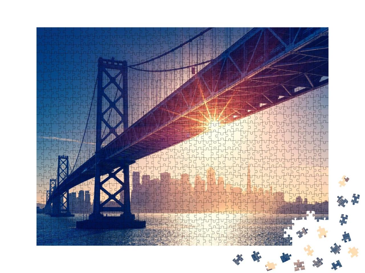 Puzzle de 1000 pièces « Vue rétro de la ligne d'horizon de San Francisco »
