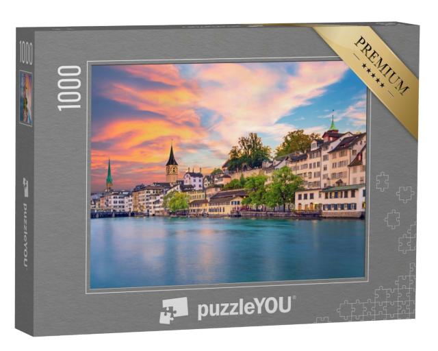Puzzle de 1000 pièces « Centre-ville de Zurich le soir »