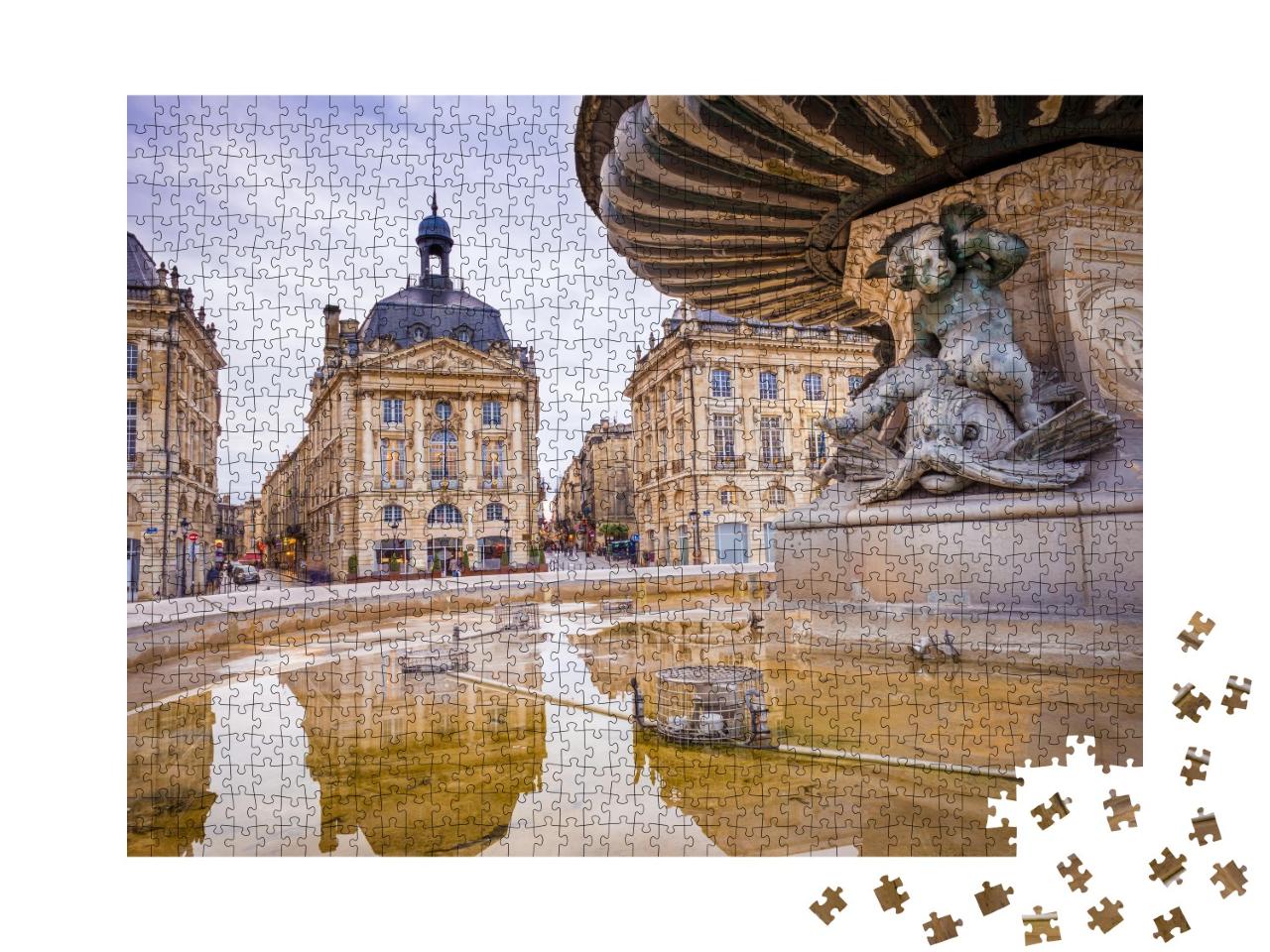 Puzzle de 1000 pièces « La place de la Bourse dans la ville de Bordeaux, France »