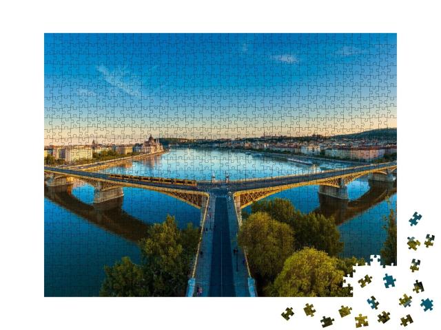 Puzzle de 1000 pièces « Panorama sur le pont Marguerite à Budapest, Hongrie »