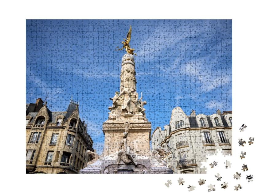 Puzzle de 1000 pièces « Place Drouet-d'Erlon au cœur de Reims »