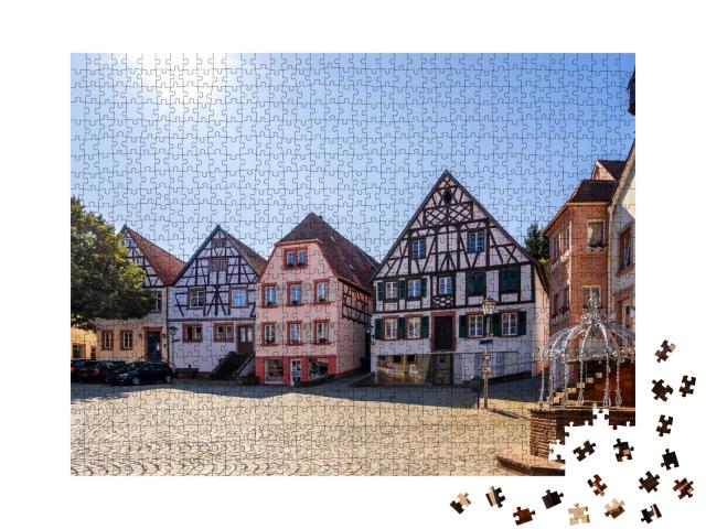 Puzzle de 1000 pièces « Place de la mairie et tour, Ottweiler, Sarre, Allemagne »