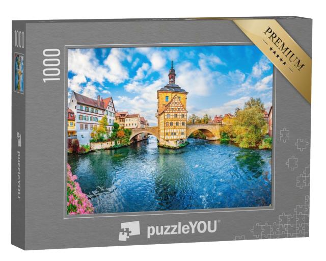 Puzzle de 1000 pièces « Vieille ville de Bamberg avec beaucoup de colombages, Bavière, Allemagne »