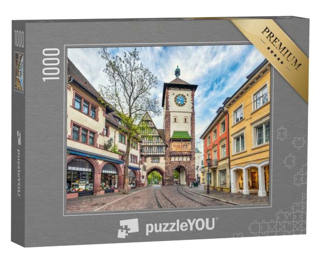 Puzzle de 1000 pièces « Porte historique de Schwabentor à Fribourg-en-Brisgau, Allemagne »