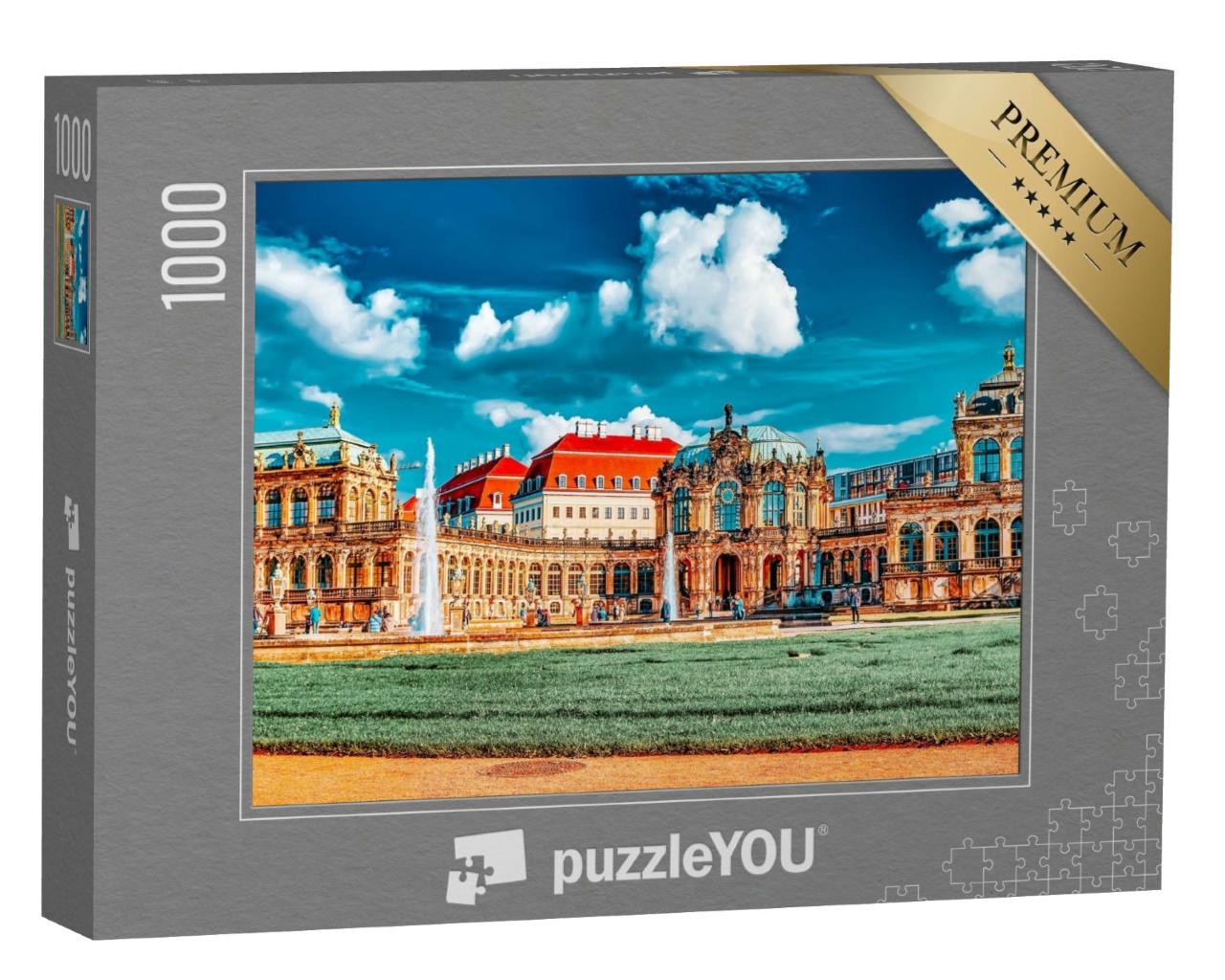Puzzle de 1000 pièces « Vue panoramique sur le Zwinger, château royal de Dresde »