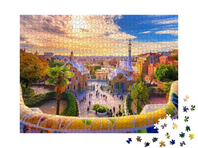 Puzzle de 1000 pièces « Vue sur Barcelone depuis le Parc Güell de Barcelone, Espagne »