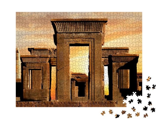 Puzzle de 1000 pièces « Persépolis : vue sur l'Iran au lever du soleil »