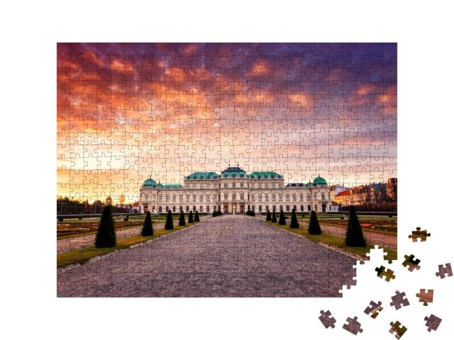 Puzzle de 500 pièces « Lever de soleil au château du Belvédère à Vienne, Autriche »