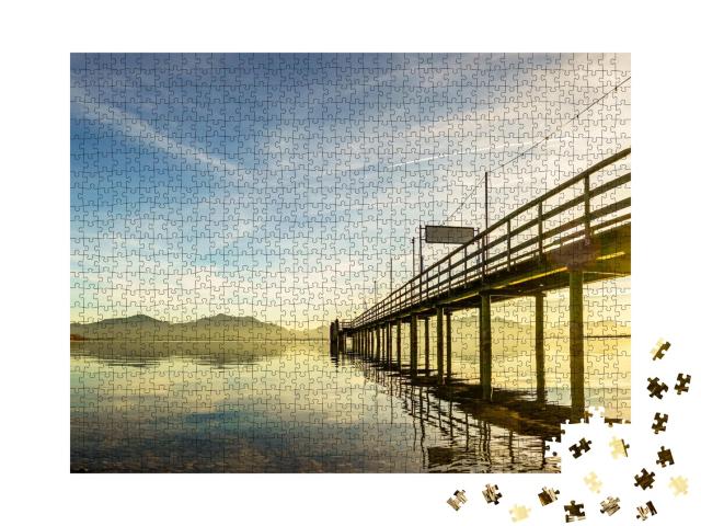 Puzzle de 1000 pièces « Passerelle au bord du lac Chiemsee en Bavière »