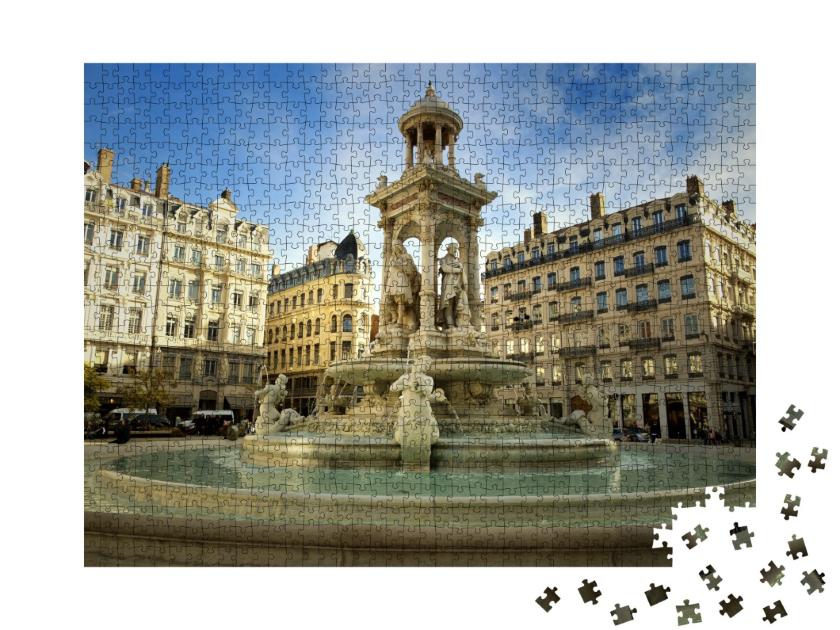 Puzzle de 1000 pièces « Fontaine de la place des Jacobins à Lyon, France »