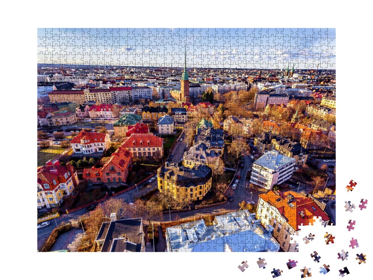 Puzzle de 1000 pièces « Printemps coloré à Helsinki, Finlande »
