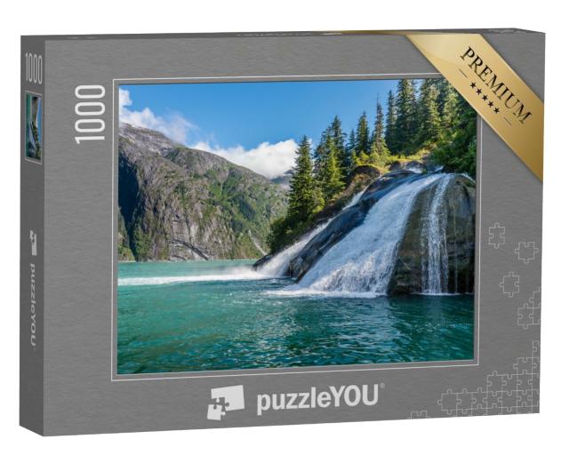 Puzzle de 1000 pièces « Magnifique cascade sur le fjord Tracy Arm en Alaska »