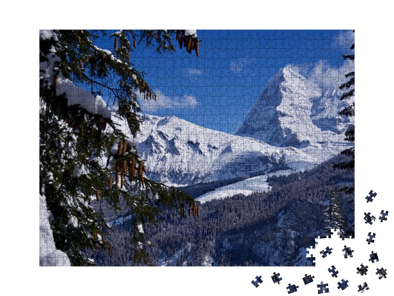 Puzzle de 1000 pièces « Panorama des Alpes bernoises avec le sommet de l'Eiger, Suisse »