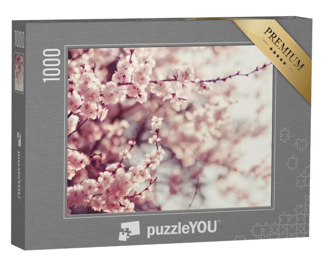 Puzzle de 1000 pièces « Fleurs de cerisier rose pâle au printemps »