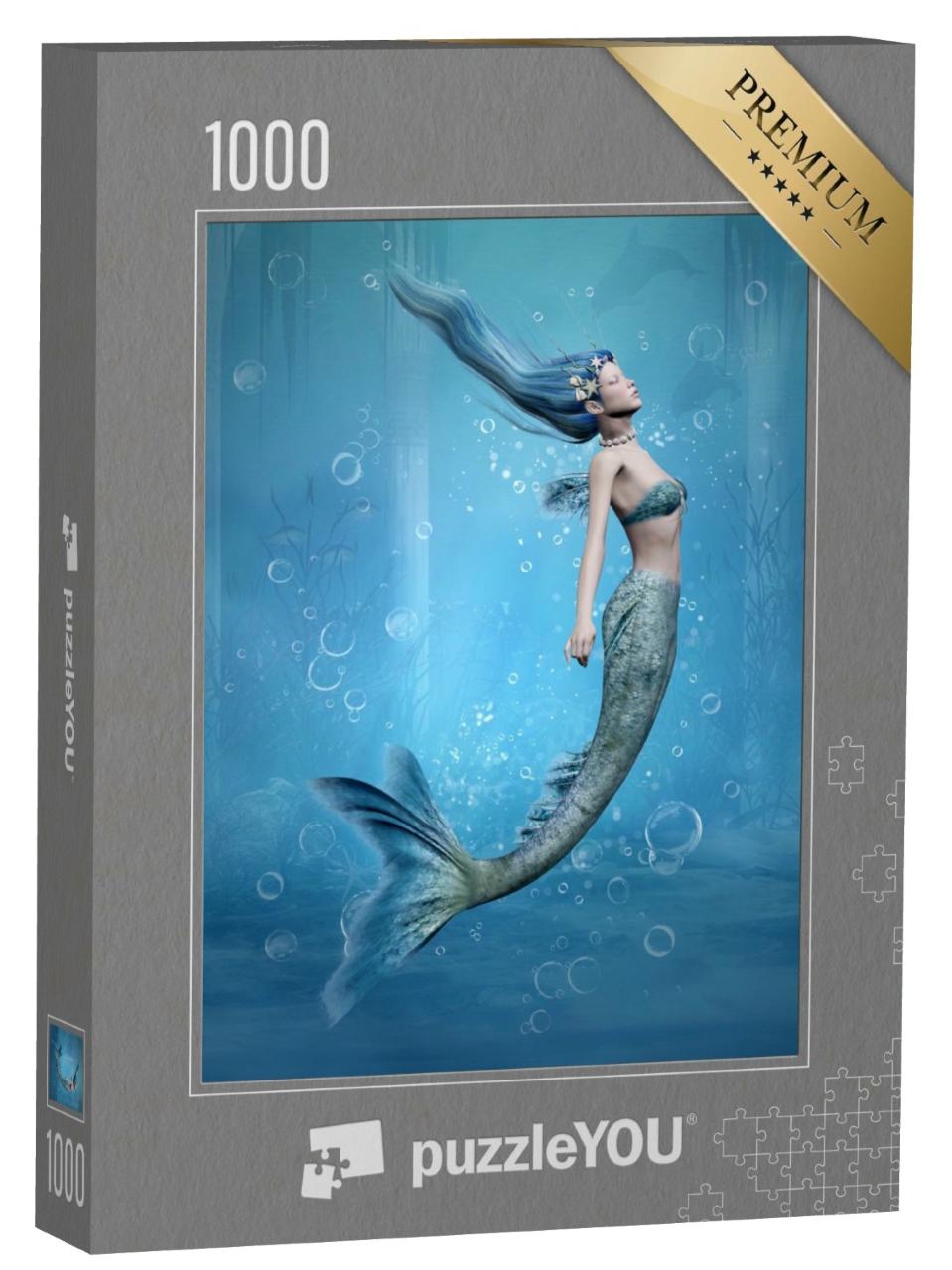 Puzzle de 1000 pièces « Sirène flottant dans l'eau »