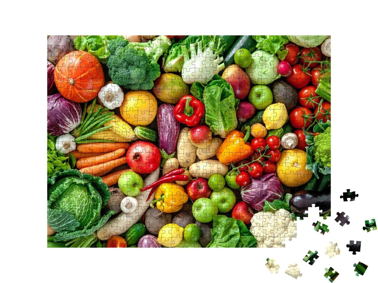 Puzzle de 500 pièces « Assortiment de fruits et légumes frais »