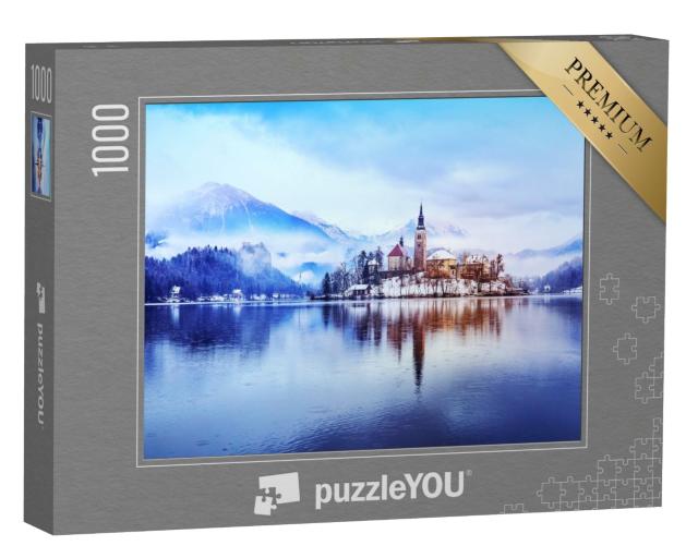 Puzzle de 1000 pièces « Paysage hivernal du lac de Bled »