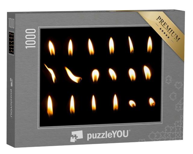 Puzzle de 1000 pièces « Flamme de bougie isolée dans un fond noir »