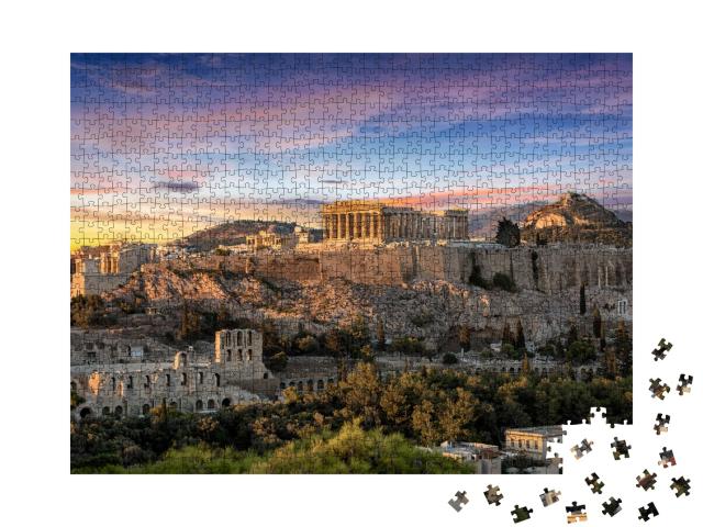 Puzzle de 1000 pièces « Temple du Parthénon sur l'Acropole d'Athènes, Grèce »