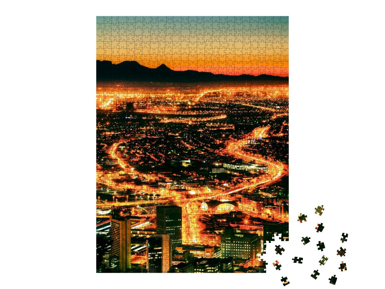 Puzzle de 1000 pièces « Vue nocturne de Cape Town depuis Signal Hill »