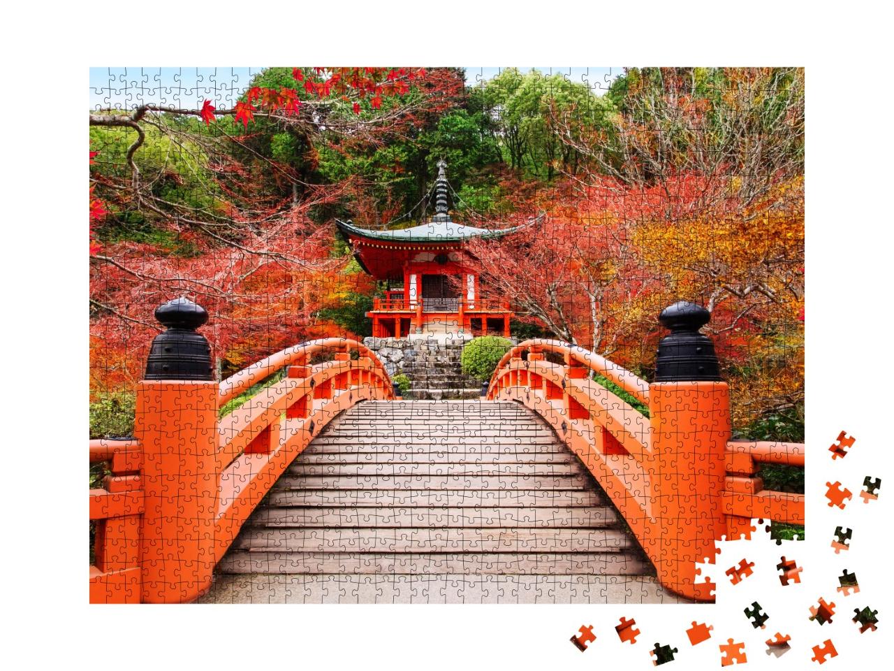 Puzzle de 1000 pièces « Temple Daigoji de Kyoto en automne japonais »