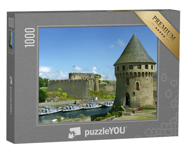 Puzzle de 1000 pièces « Tour Tanguy et vieux château de la ville de Brest, Finistère, Bretagne, France »