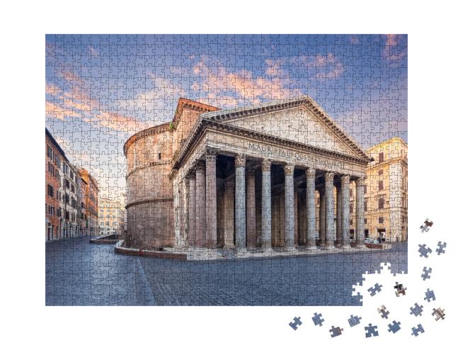 Puzzle de 1000 pièces « Vue du Panthéon le matin à Rome, Italie »