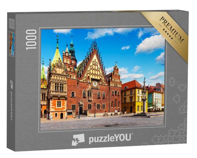 Puzzle de 1000 pièces « L'été à l'ancien hôtel de ville de Wroclaw, Pologne »