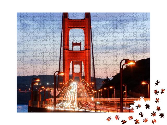 Puzzle de 1000 pièces « Golden Gate Bridge de nuit, San Francisco »