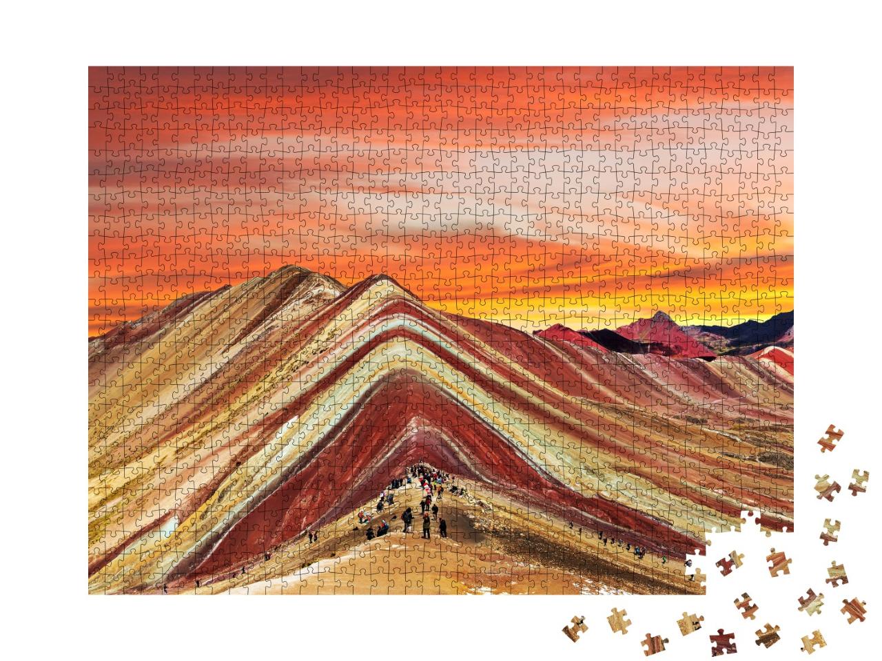 Puzzle de 1000 pièces « Montagnes arc-en-ciel au Pérou »
