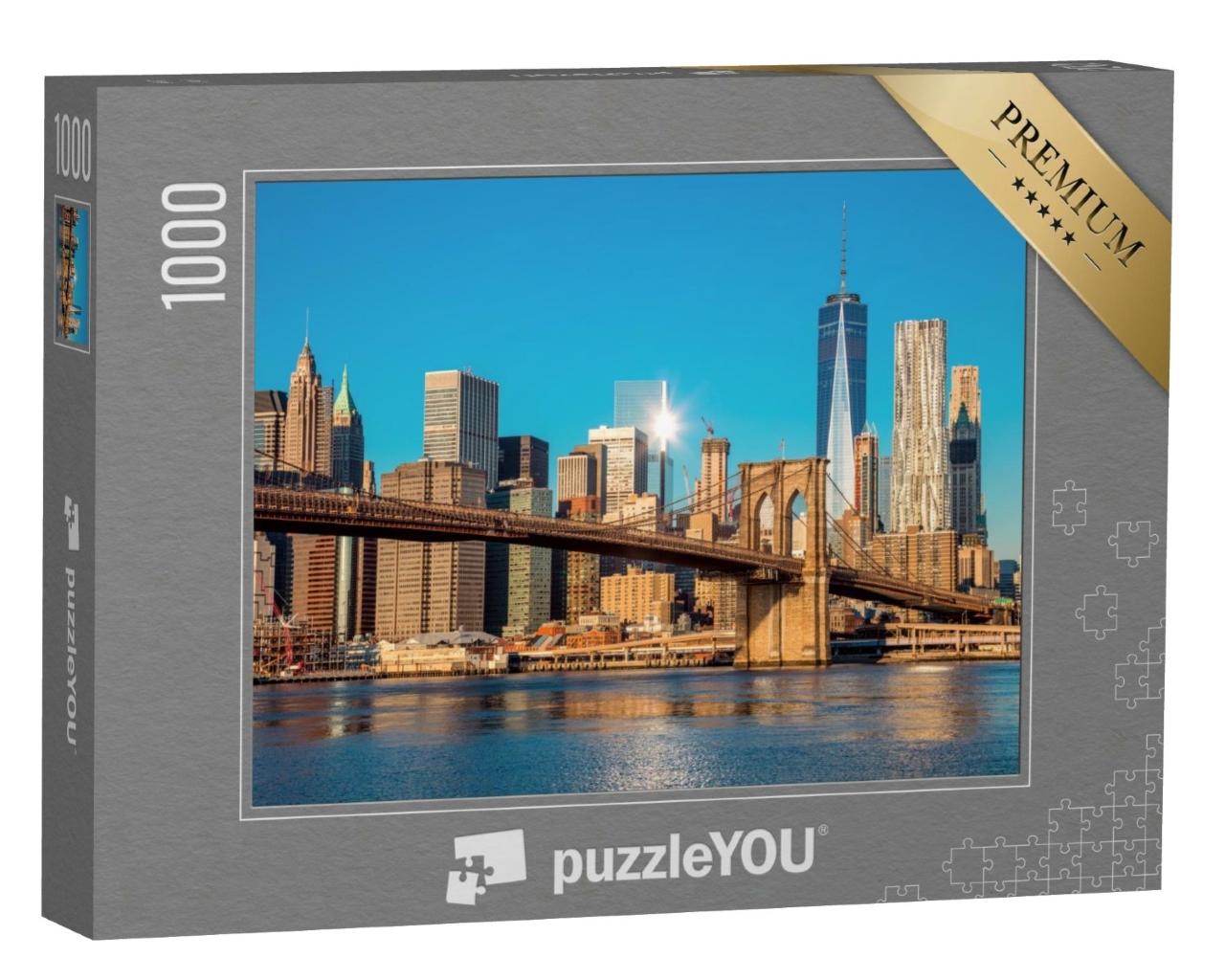 Puzzle de 1000 pièces « Centre-ville de New York : Pont Brooklin et Manhattan »