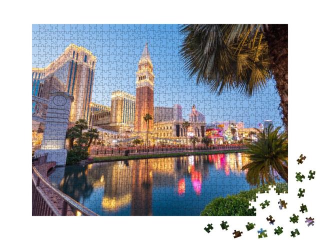 Puzzle de 1000 pièces « Le Strip de Las Vegas au crépuscule. »