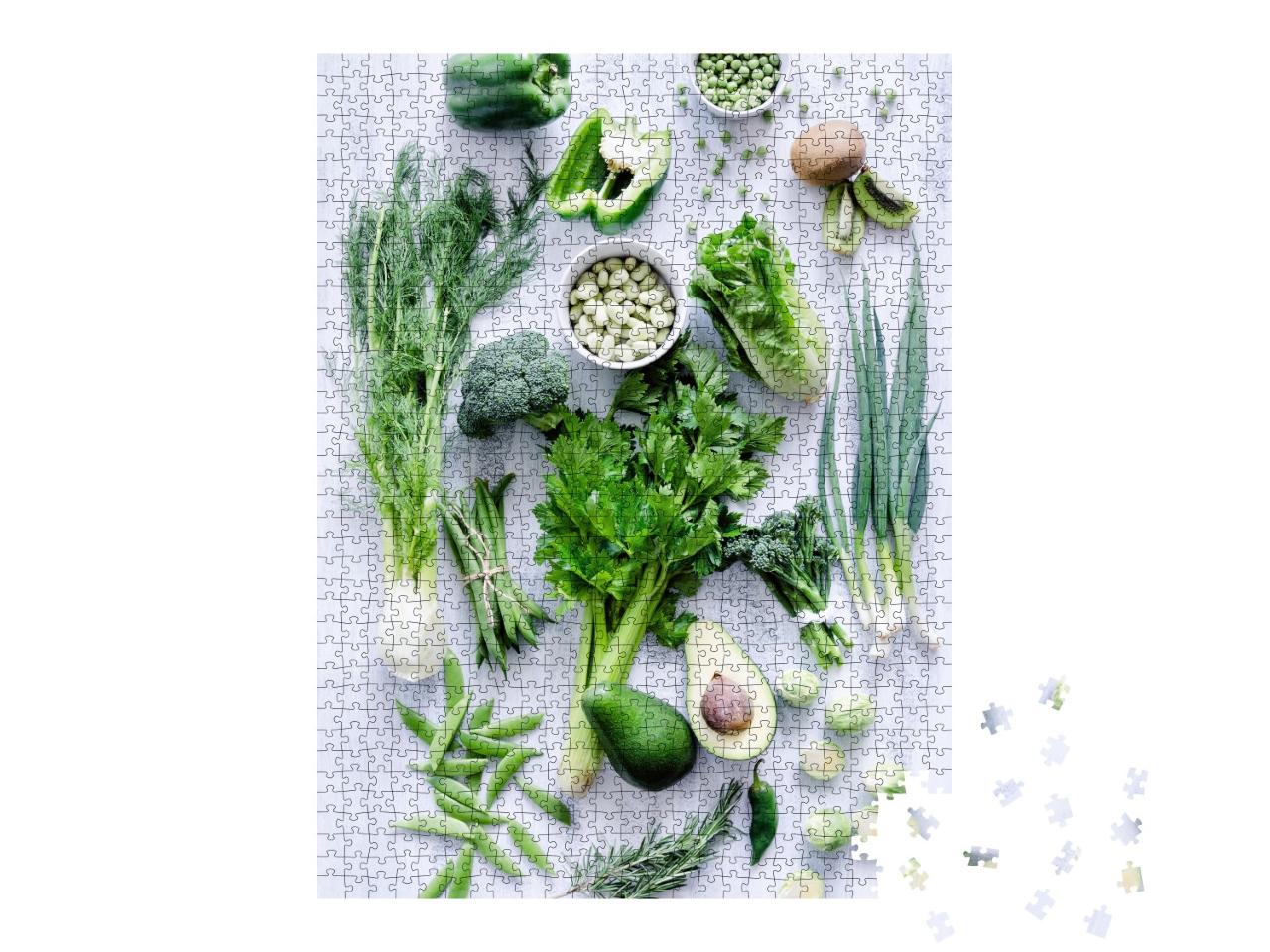Puzzle de 1000 pièces « Collecte de légumes verts frais »