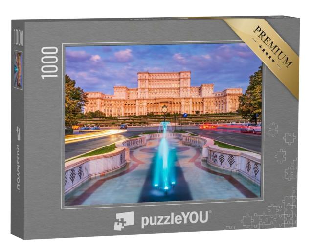 Puzzle de 1000 pièces « Palais du Parlement au lever du soleil, Bucarest, Roumanie »