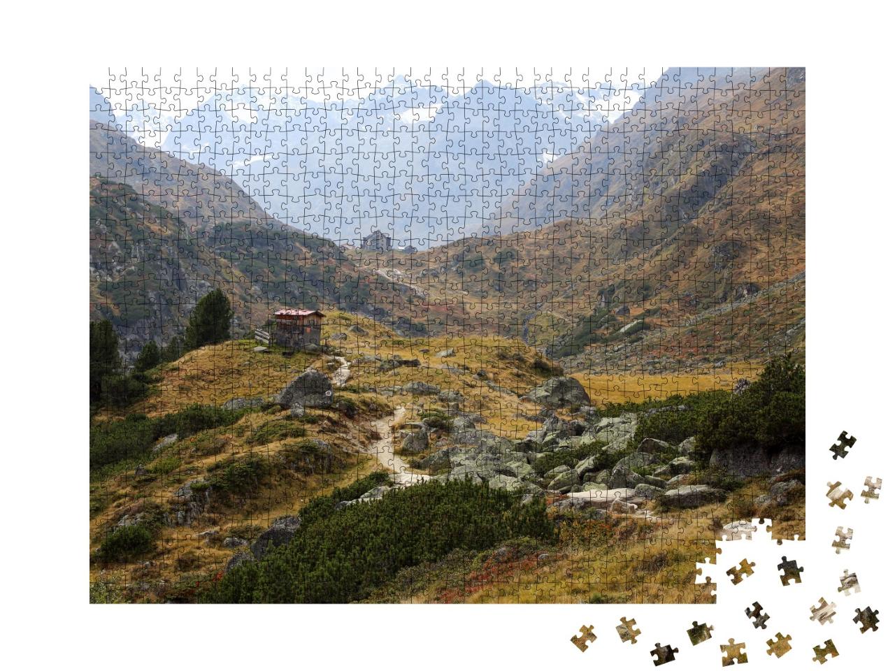Puzzle de 1000 pièces « Sentier de randonnée dans les Alpes de Stubai. L'alpage Franz Senn »