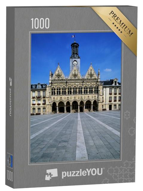 Puzzle de 1000 pièces « la mairie et la place principale de saint-quentin, aisne, picardie, ile-de-france, france, europe »