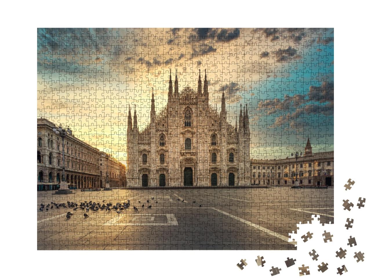 Puzzle de 1000 pièces « Duomo de Milan, cathédrale au lever du soleil, Italie »