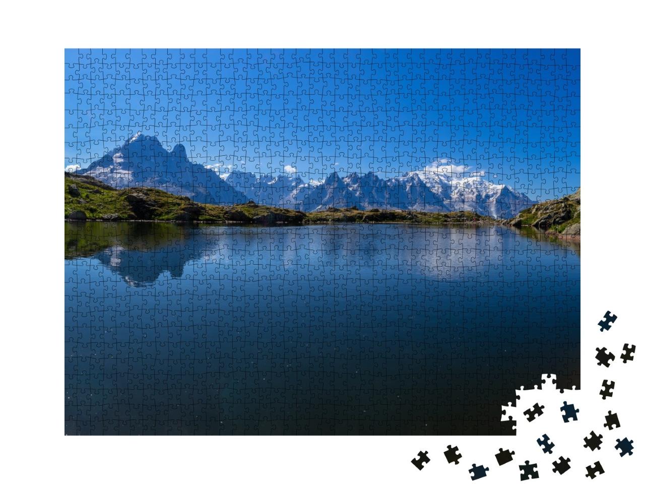 Puzzle de 1000 pièces « Le massif du Mont-Blanc vu depuis les lacs de Cheserys »