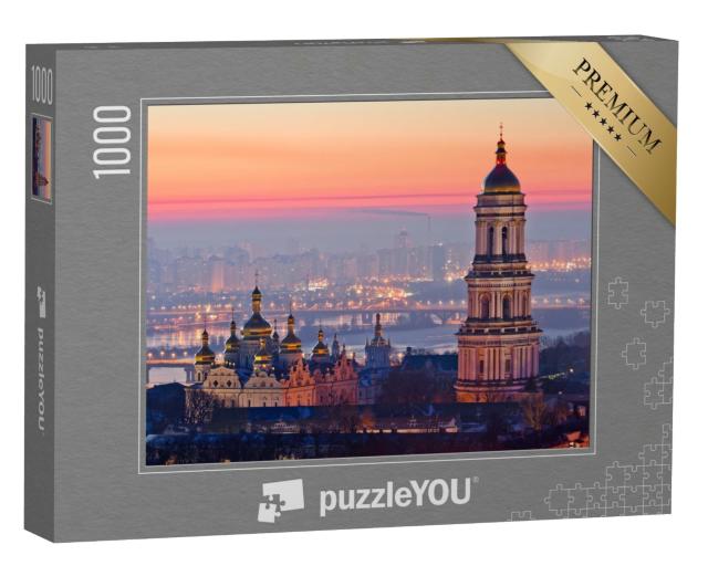 Puzzle de 1000 pièces « Lever de soleil sur la Laure Kiev-Pechersk, Ukraine »