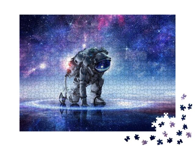 Puzzle de 1000 pièces « Un astronaute commence à marcher »