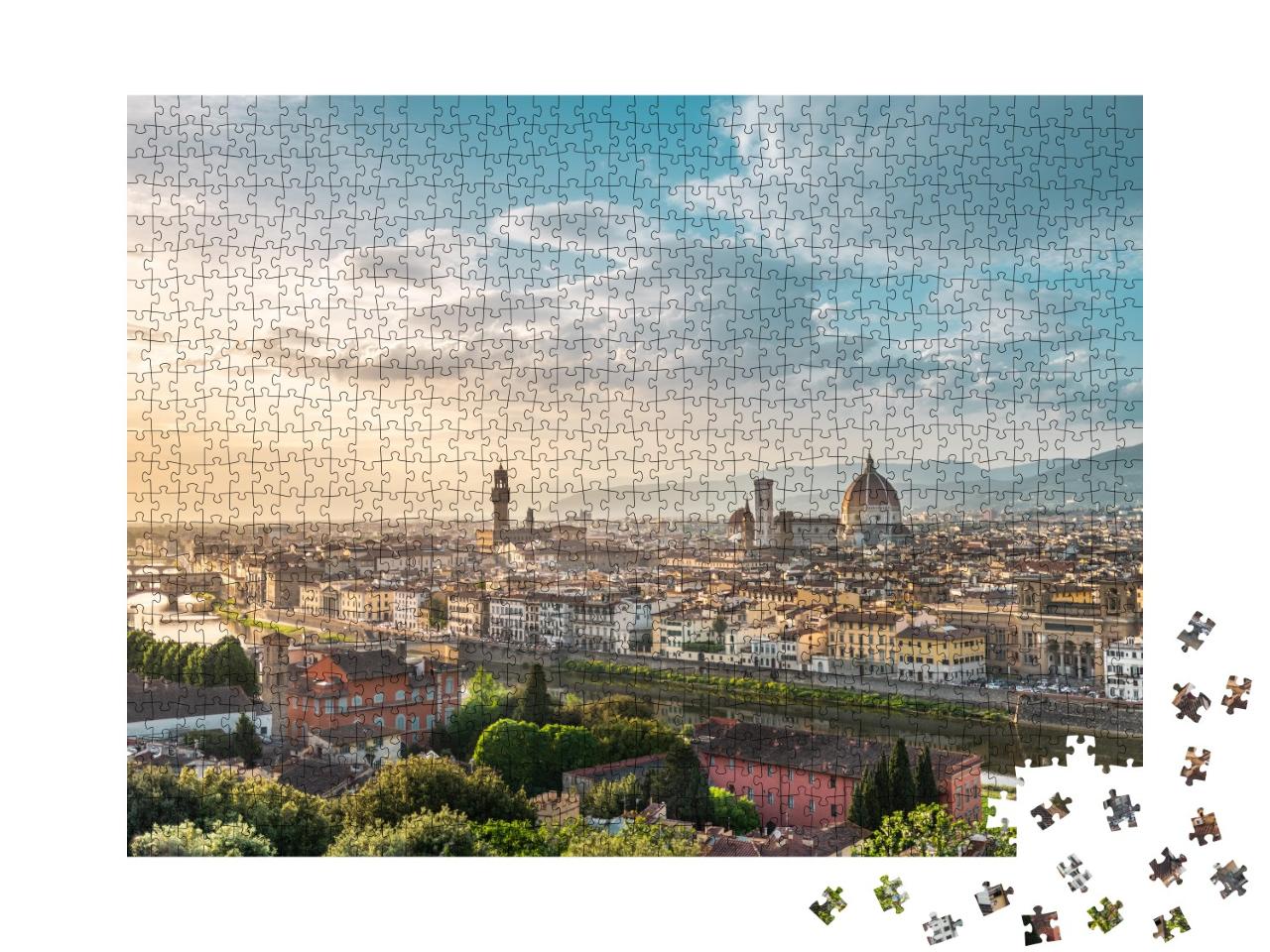 Puzzle de 1000 pièces « Panorama à couper le souffle de Florence, Italie »
