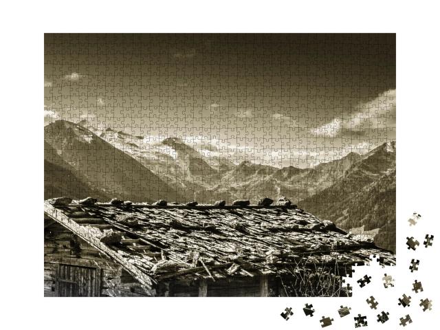Puzzle de 1000 pièces « Chalet d'alpage sur un glacier dans le Zillertal »