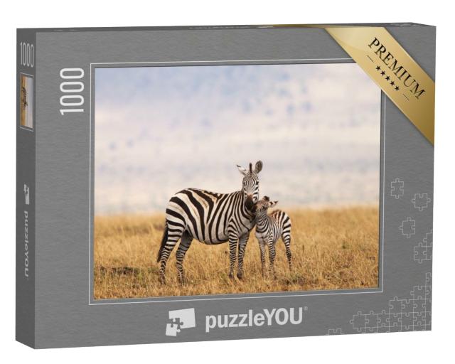 Puzzle de 1000 pièces « Zèbre de Burchell ou zèbre des steppes en Tanzanie »