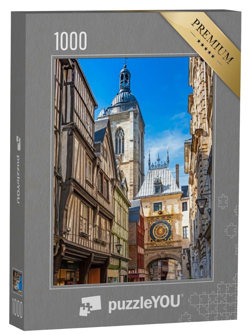 Puzzle de 1000 pièces « Rouen, Horloge ; Normandie, France »
